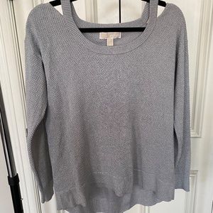 Michael Kors Silver Metallic Cold Shoulder Sweater